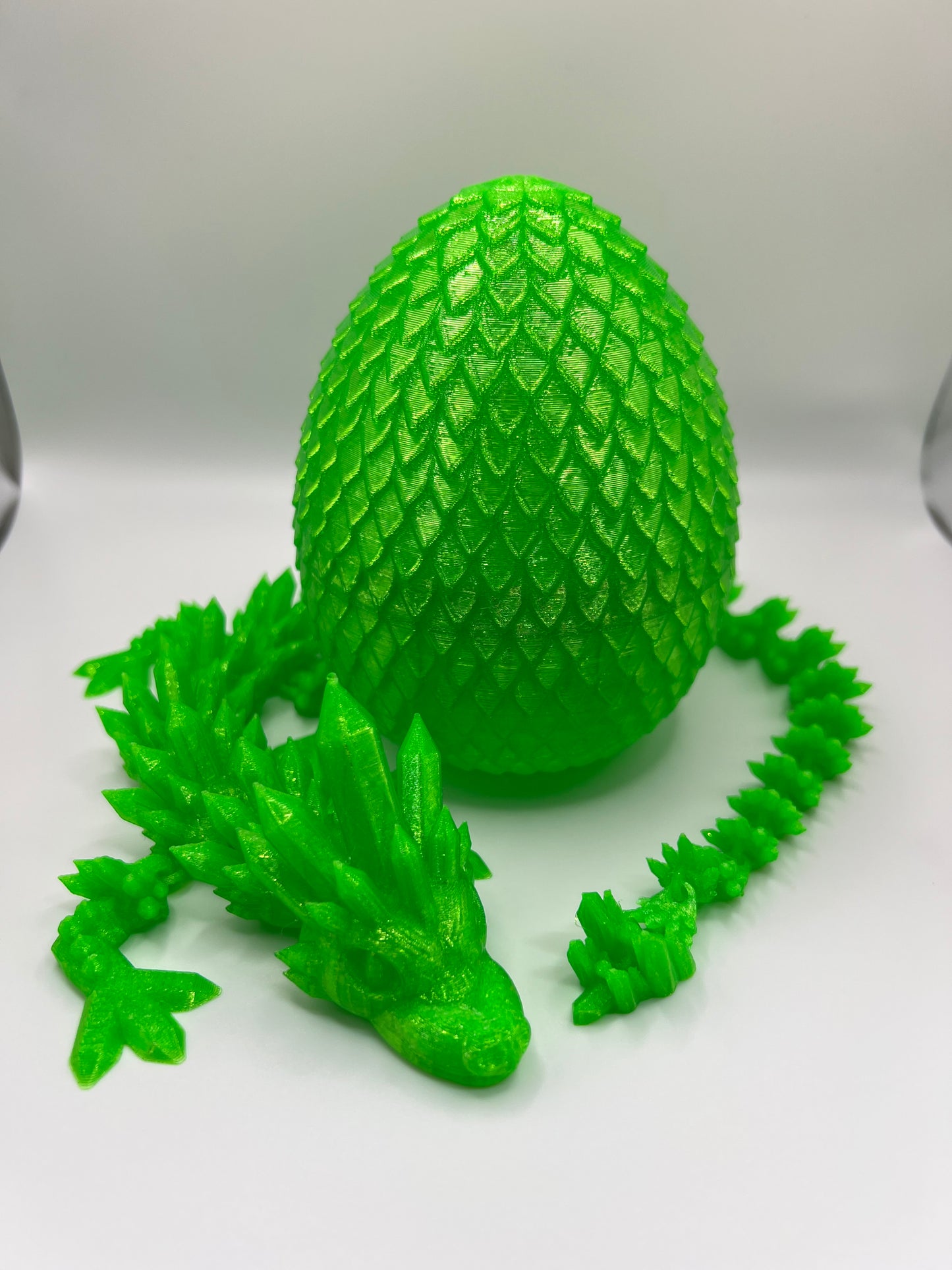 Green Crystal Dragon with Matching Egg