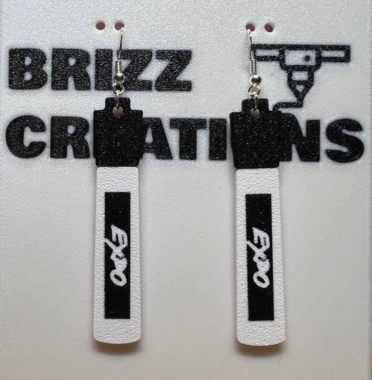 Black Expo Marker Sterling Silver Earrings