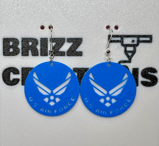 US Air Force Sterling Silver Earrings