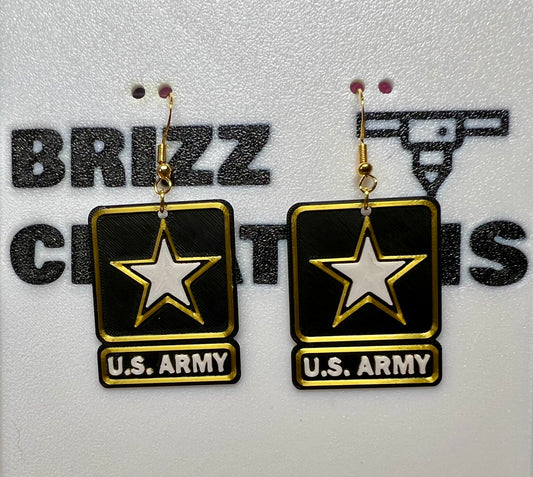 US Army Sterling Silver Earrings