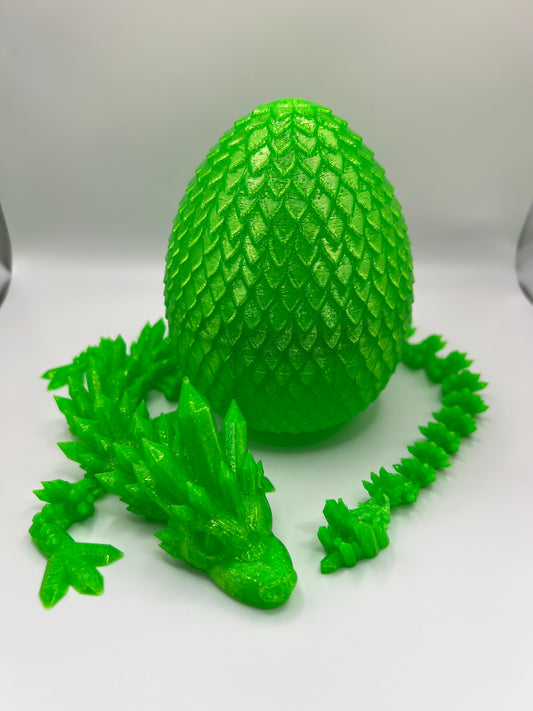 Green Crystal Dragon with Matching Egg