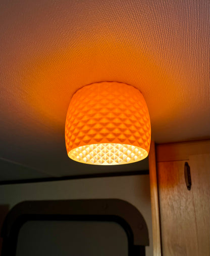 Diamond Texture RV LED Puck Light Shade
