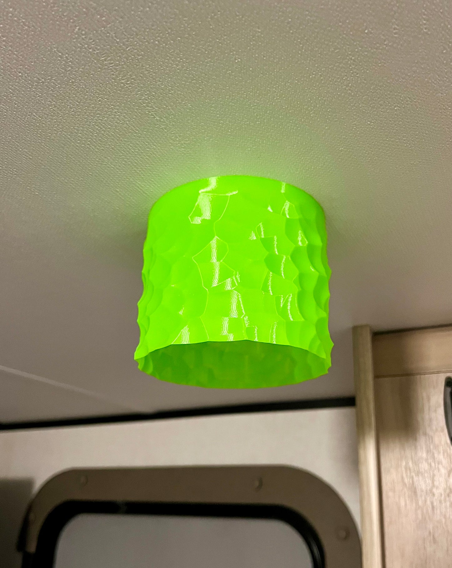 Rock Texture RV LED Puck Light Shade