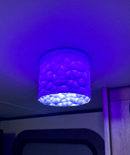 Rock Texture RV LED Puck Light Shade