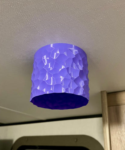 Rock Texture RV LED Puck Light Shade