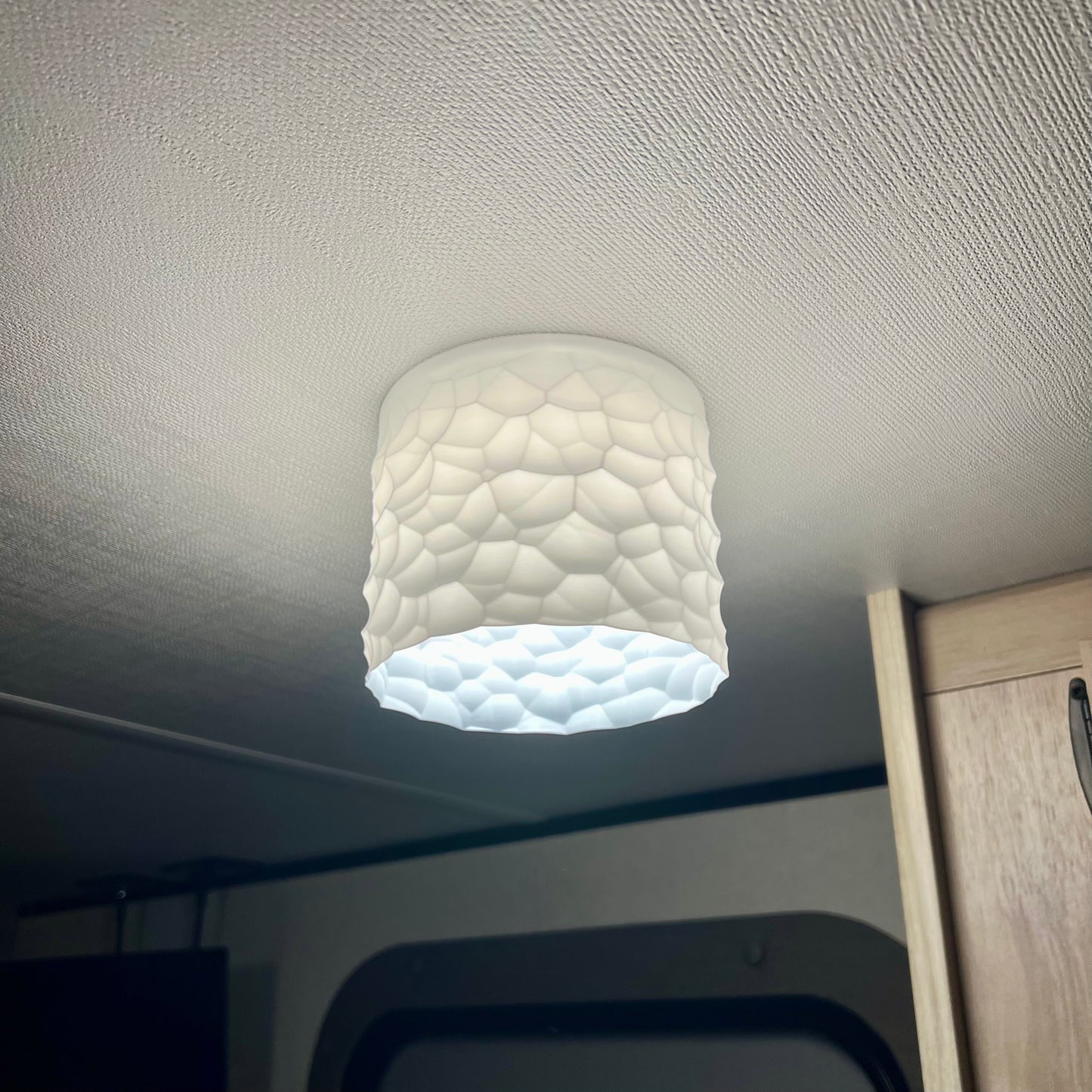 Rock Texture RV LED Puck Light Shade